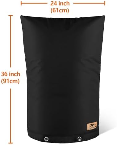 Backflow Preventer Insulation Cover - Water Pipe Insulation Sprinkler Cover for Outside - Insulated Backflow Cover Pouch for Irrigation Back Flow Valve in Winter or Sun Exposure (24"W x 36"H, BLACK) - Image 7