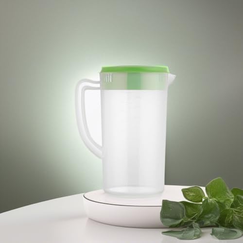 81oz/2.4Litre/0.63 Gallon Plastic Water Pitcher with Lid BPA-FREE Carafes Mix Drinks Water Jug for Hot/Cold Juice Beverage Ice Tea (Green, 81oz) - Image 5