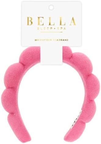 Bella Sleep + Spa Puffy Makeup Headband - Soft Microfiber Spa Headband for Washing Face - Padded Non-Slip Facial Skincare Hairband for Women & Teens, One Size - Image 2