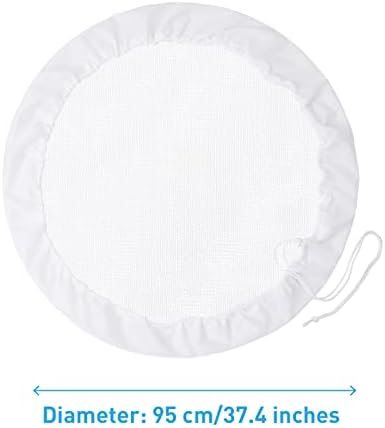 Mesh Cover for Rain Barrels with Drawstring, Water Collection Buckets Tank Protector, Rainwater Bucket Netting Screen Cover for Outdoor Garden, 37.4 Inches, White - Image 5