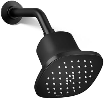 KOHLER 37722-G-BL Cinq Square Single-Function Filtered Showerhead, Five-Layer Filtration, 1.75 GPM, Contemporary Design, Easy to Clean, Matte Black by Unknown