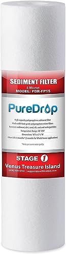 PureDrop PDR-FP15 10"x2.5" Sediment Water Filter Cartridge Replacement for Reverse Osmosis Water Filter System by PureDrop
