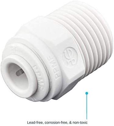 John Guest 1/4 Inch OD x 3/8 Inch NPT Straight Connector, Push to Connect Plastic Plumbing Fitting, PP010823WP - Image 4