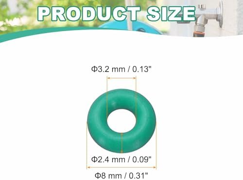 HARFINGTON 50 Pcs Fluorine Rubber O-Rings 8mm OD 3.2mm ID 2.4mm Width Round Sealing O Ring Seal Gasket for Industrial Engines Plumbing Faucet Hose Automotive - Image 2