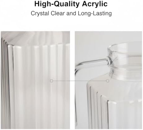 61 oz Acrylic Pitcher with Lid and Spout, 1800ml Large Hot/Cold Water Jug for Iced Tea Pitcher for Coffee, Juice Iced Tea Beverage Carafe with Lid for Family Gathering(1800ml) - Image 5