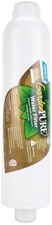 Camco GardenPURE Carbon Water Filter - Inline Garden Hose Water Filter - Filters Chlorine & Chloramine Compounds for Improved Plant Health - Perfect for Hydro and Aeroponic Gardening Systems (40691) by Camco