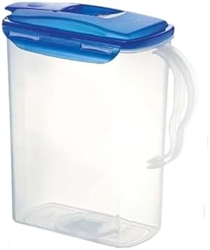 LocknLock Aqua Fridge Door Water Jug with Handle BPA Free Plastic Pitcher with Flip Top Lid Perfect for Making Teas and Juices, 3 Quarts, Blue - Image 2