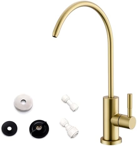 WEWE Drinking Water Faucet for RO System, Non-Air Gap, Brushed Gold by WEWE