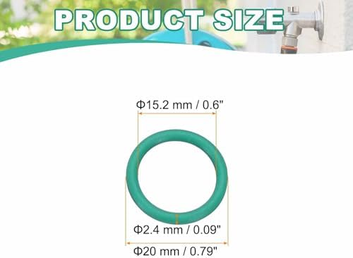 HARFINGTON 20 Pcs Fluorine Rubber O-Rings 20mm OD 15.2mm ID 2.4mm Width Round Sealing O Ring Seal Gasket for Industrial Engines Plumbing Faucet Hose Automotive - Image 2