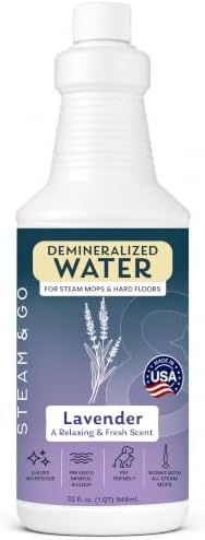 Steam & Go Demineralized Water for Steam Mop, Lavender, 32 Fl Oz Bottle by SteamandGo
