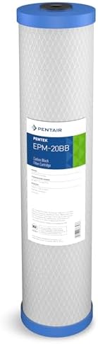 Pentair Pentek EPM-20BB Big Blue Carbon Water Filter, 20-Inch, Whole House Modified Epsilon Carbon Block Replacement Cartridge with Bonded Powdered Activated Carbon (PAC) Filter, 20" x 4.5", 10 Micron by PENTAIRPENTEK
