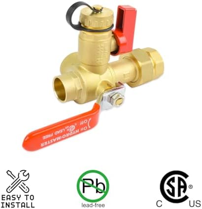HYDRO MASTER Tankless Water Heater Valve Kit, Lead-Free Brass, NPT Thread x Sweat Connection - Image 2