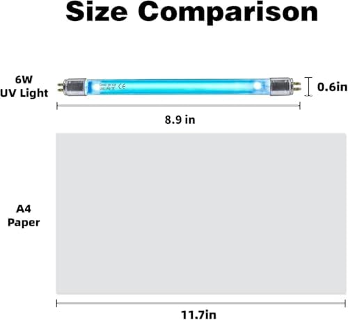 COOSPIDER 6W UV Bulb with Ozone for 6w lamp, Replacement T5 Bulbs, 2 - Pack, 110V - Image 3