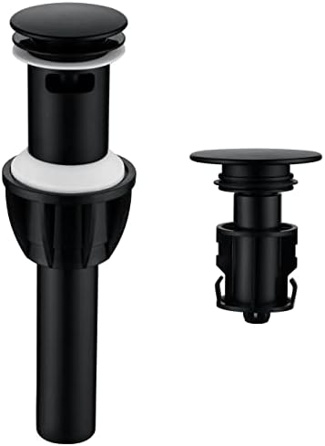 TIORIY Bathroom Sink Stopper with Overflow, Sink Drain Assembly Black by TIORIY