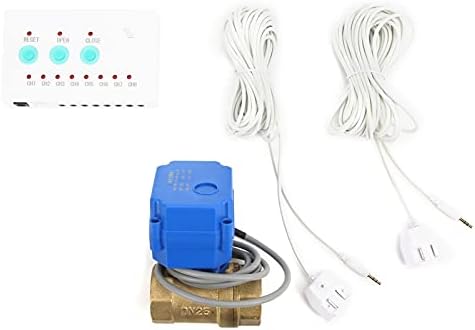 Water Leak Detector, Audible and Visual Alarm with Shutoff Valve for Tap Water Pipes, Heating Pipes, Central Air Conditioning , Logistics Warehouses, Schools, Homes (US Plug) by Xiuganpo