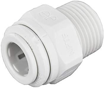 John Guest 3/8 Inch OD x 3/8 Inch NPT Straight Adapter, Push to Connect Plastic Plumbing Fitting, PP011223WP by JohnGuest