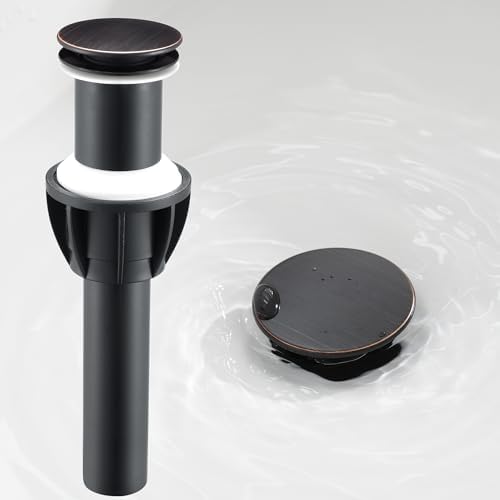 TIORIY Bathroom Sink Stopper Without Overflow, Sink Drain Oil Rubbed Bronze by TIORIY