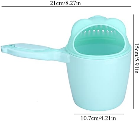 RiToEasysports Baby Bath Cup, Baby Shampoo Cup Cute Kid Wash Hair Rinser Bathing Flusher Protection Eye for Kids Green Pink (Green) - Image 2