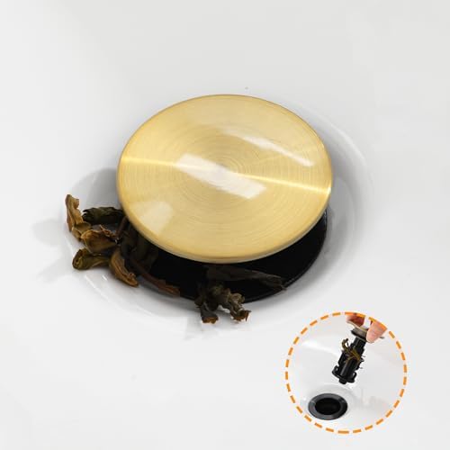 TIORIY Bathroom Sink Stopper Without Overflow, Sink Drain Brushed Gold - Image 7