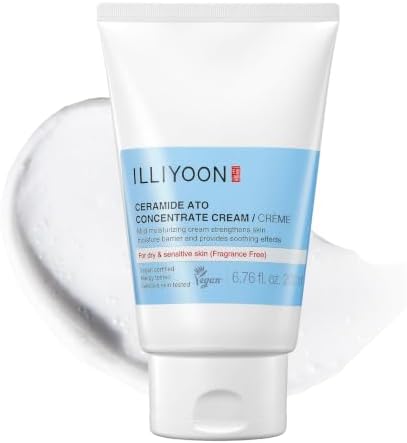 Illiyoon Ceramide Ato Concentrate Cream | Moisturizer for Dry & Sensitive Skin, 100hr Lasting Hydration, For Face & Body, Gentle for Infants, Moisture Barrier Repair, Vegan Certified, 6.76 fl.oz. by ILLIYOON