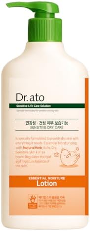 Dr.ato Essential Moisture Lotion 500ml, 16.9 fl.oz– Hypoallergenic Body Lotion for Sensitive & Dry Skin, pH-Balanced, Dermatologist Tested, Moisturizing Lotion for Babies, Children & Adults by Drato