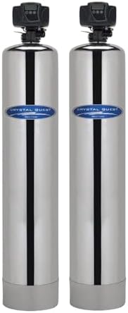 Crystal Quest Smart + Fluoride | Whole House Inline Water Filter | Stainless Steel | Automatic Backwash by CrystalQuest