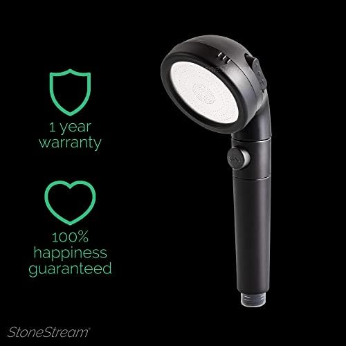 StoneStream Mineral Stone Filter Shower Head, High Pressure, Matte Black - Image 2