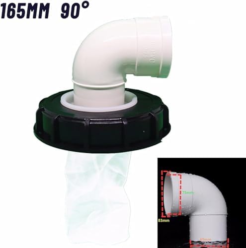 samou IBC Lid Filter 165 mm 90° Ton Barrel Cover with Nylon Washable IBC Tank Lid Filter for mounting on IBC Container Rainwater Tank IBC 1000 Liters DN150 (90° Angle) - Image 2