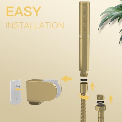 BESy Handheld Shower Head Sprayer Shower Wand Hand Shower Showerhead Gold - Image 6