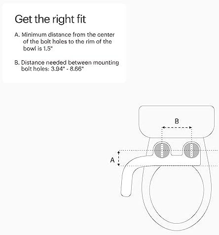 Brondell Fresh Spa Adjustable, Bidet Attachment FSA-25 for Toilet Seats with Adjustable Single Nozzle, Side Arm Control, Thin Profile, White (Dual Temperature) - Image 2