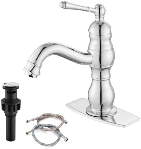 gotonovo Bathroom Faucet 1 Hole Vintage,Polish Chrome,5.9” Spout Reach by HOME