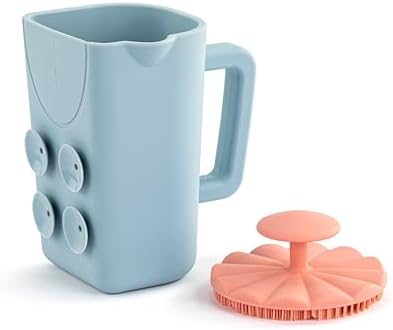 DEMDACO Love to Play Collection Baby Bath Rinse Cup and Silicone Scalp Scrubber Set - Gentle Hair Washing Aid for Infants & Toddlers Soft Silicone Kids' Brush & Ergonomic Rinse Pitcher, Pink by DEMDACO