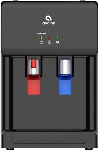 Avalon Countertop Self Cleaning Bottleless Water Cooler Water Dispenser - Hot & Cold Water, NSF Certified Filter- UL Listed- Black by AvalonWater