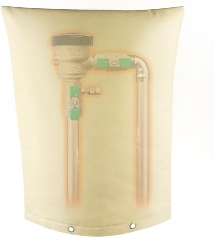 Outdoor Backflow Preventer Cover, Pipe Insulated Pouch for Freeze Protection, Winter Thicken Fabric Sprinkler Valve Insulation Cover for Outside Irrigation Pipe & Water Well Pump (Beige, 21”H X 16”W) by Insoma