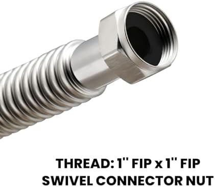 24inch Stainless Steel Corrugated Water Heater Connector Flexible for Female Iron Water Pipes Fitting, 1" FIP x 1" FIP, 24" Length (2 Packs)… - Image 5