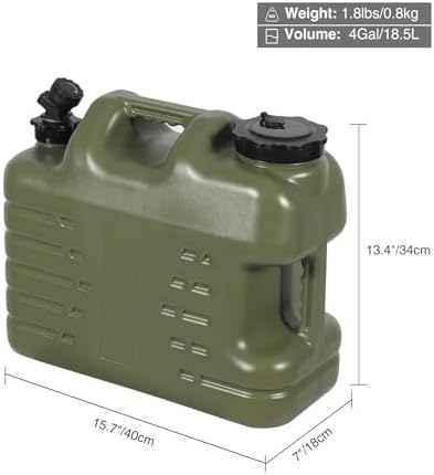 REDCAMP 5 Gallon/18.5L Portable Water Container with Spigot, Green 2 Pack - Image 3