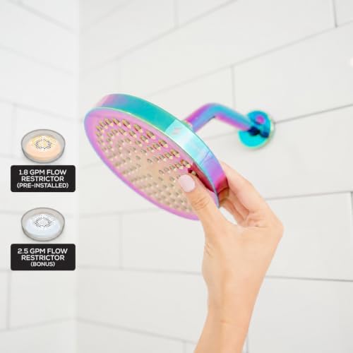 SparkPod Rain Shower Head, 6 Inch Round, Radiant Rainbow Finish - Image 3