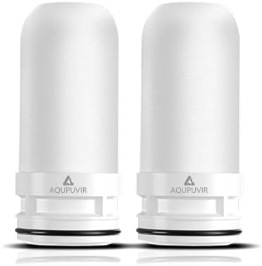 Faucet Replacement Filter Cartridges, Reduces Chlorine Taste & Odor, 320 Gallon, Compatible with Most Faucet Water Filters & Ceramic Purifiers, Pack of 2 by AQUPUVIR