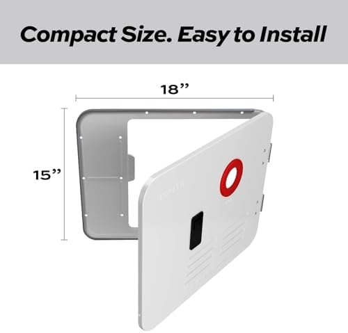 FOGATTI 15" x 18" RV Water Heater Door & Flange, White - Image 3