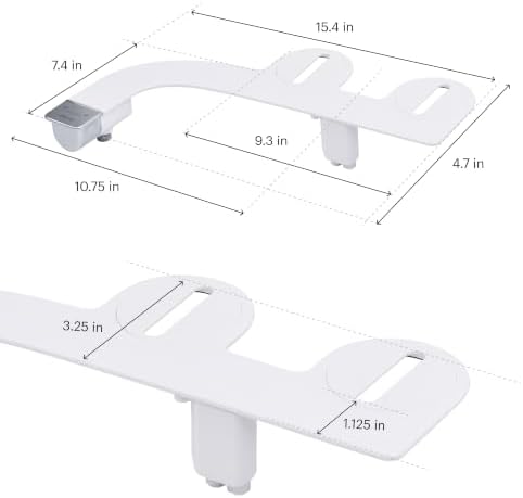 Brondell Bidet Attachment for Toilet SS-250 SimpleSpa Fresh Water Spray with Adjustable Water Pressure Side Arm Control, Slim Bidet Sprayer, Silver Knob (Dual Nozzle) - Image 4