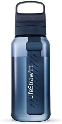 LifeStraw Go Series – BPA-Free Water Filter Bottle for Travel and Everyday Use Removes Bacteria, Parasites and Microplastics, Improves Taste, 1L Aegean Sea by Unknown