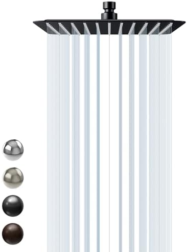 SR SUN RISE 10 Inch Rain Shower Head Matte Black 304 Stailess Steel High Pressure Rainfall Showerhead by SRSUNRISE