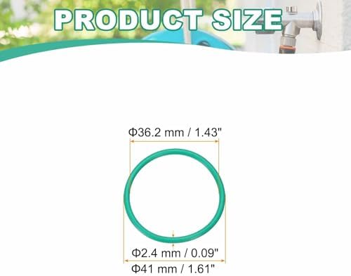 HARFINGTON 5 Pcs Fluorine Rubber O-Rings 41mm OD 36.2mm ID 2.4mm Width Round Sealing O Ring Seal Gasket for Industrial Engines Plumbing Faucet Hose Automotive - Image 2