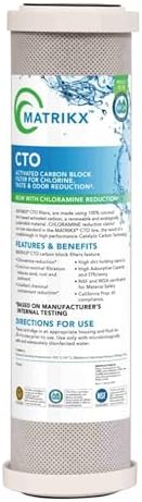 Matrikx 10 inch CTO Carbon Block Filter now with Chloramine Reduction, 2.5 inch x 10 inch, 32-250-10-MATRIKX, Gray by ProvizioSupply