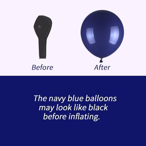 136pcs Navy Blue Gold White Balloons Arch Kit,18 12 10 5 Inch Balloons - Image 4