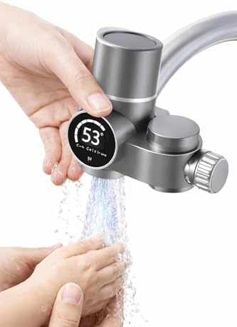 Smart Faucet Filter with Digital Temperature Display, Real-Time LED Water Temperature Monitor, Multi-Layer Filtration System, Universal Adapters for Kitchen and Bathroom - Image 2