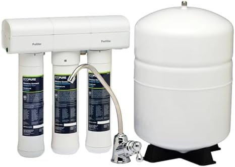 EcoPure ECOP30 Premium Reverse Osmosis System – Under Sink Drinking Water Filter System – NSF-Certified – Reduces Lead, Chlorine, and TDS –Bottled-Quality Water – Easy Filter Changes by EcoPureWaterSolutions