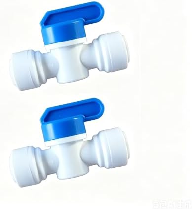 3/8" Quick Connect Ball Valve, 2 Pack Food Grade Shut Off Valve for RO Water Filter, Refrigerator and Ice Maker Water Line by MALIDA