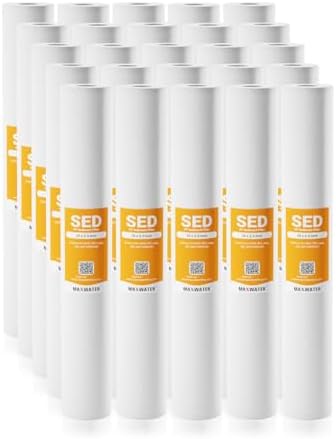 Max Water 1 Micron 20 x 2.5 Whole House Sediment Water Filter Melt-Blown Polypropylene Replacement Cartridge SDC-25-2001 P1-20 155304-43, 25 - Pack by MaxWater