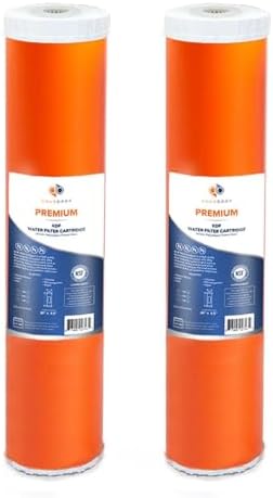 Aquaboon 5 Micron 20 x 4.5 Premium Whole House Water Filter Replacement Cartridge KDF for 1-Stage Water Filtration System 2 Pack by Aquaboon